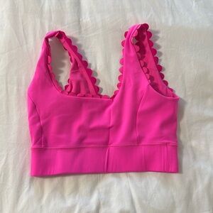 Hot Pink Scalloped IVL sports bra